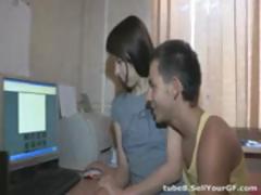 Young teen couple go online to find another cock for their first threesome